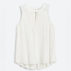 Pale sky crochet sleeveless blouse